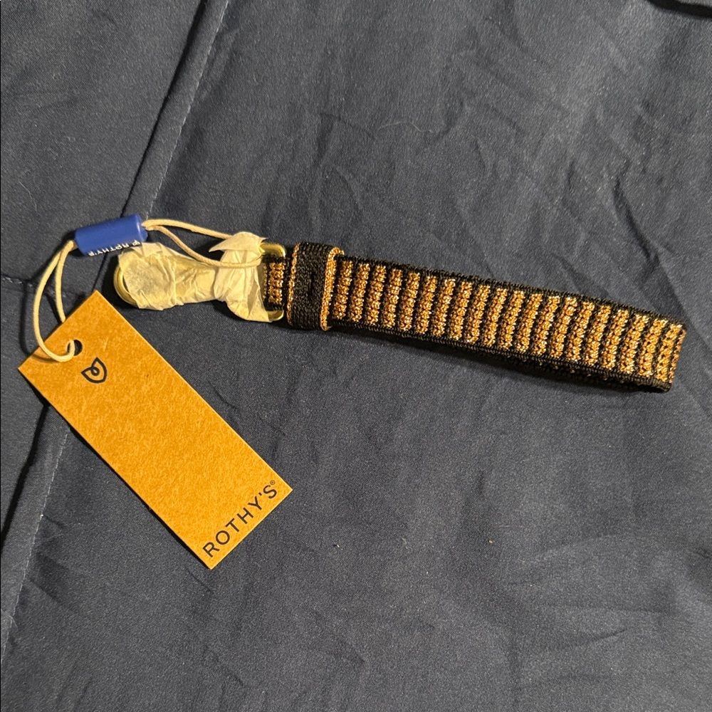 Rothy's Black and Gold Woven Keychain